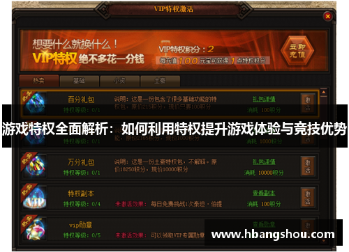 游戏特权全面解析：如何利用特权提升游戏体验与竞技优势