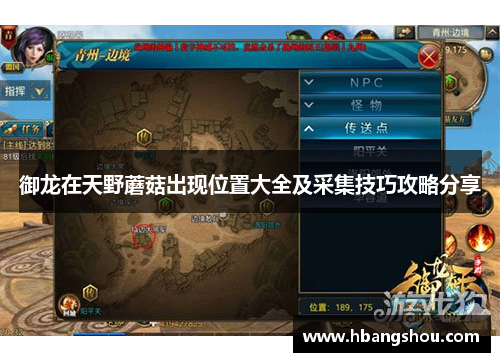 御龙在天野蘑菇出现位置大全及采集技巧攻略分享